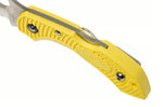 Couteau pliant Spyderco Dragonfly 2 Salt Hawkbill C28SYL2HB manche en nylon/fibre de verre jaune 8,5cm