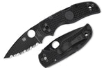 Couteau pliant Spyderco Native 5 C41SBBK5 lame dentée manche en nylon/fibre de verre noir 10,2cm