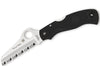 Couteau pliant Spyderco Rescue 79mm C45SBK lame dentée manche en nylon/fibre de verre noir 10,4cm