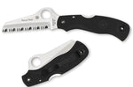 Couteau pliant Spyderco Rescue 79mm C45SBK lame dentée manche en nylon/fibre de verre noir 10,4cm
