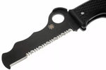 Couteau pliant Spyderco Assist C79PSBBK lame noire dentée manche en nylon/fibre de verre noir 12,2cm