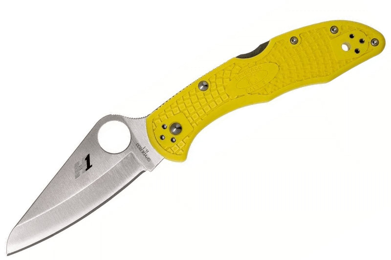 Couteau pliant Spyderco Salt 2 C88PYL2 manche en nylon/fibre de verre jaune 10,8cm