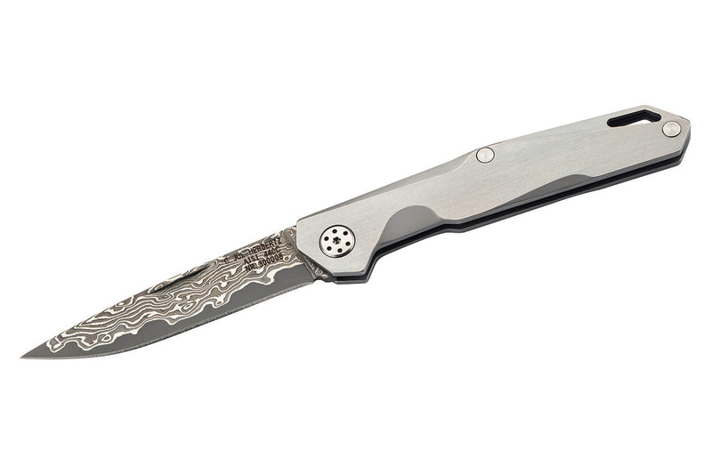 Couteau pliant Herbertz 300008 lame damassée manche inox 8cm