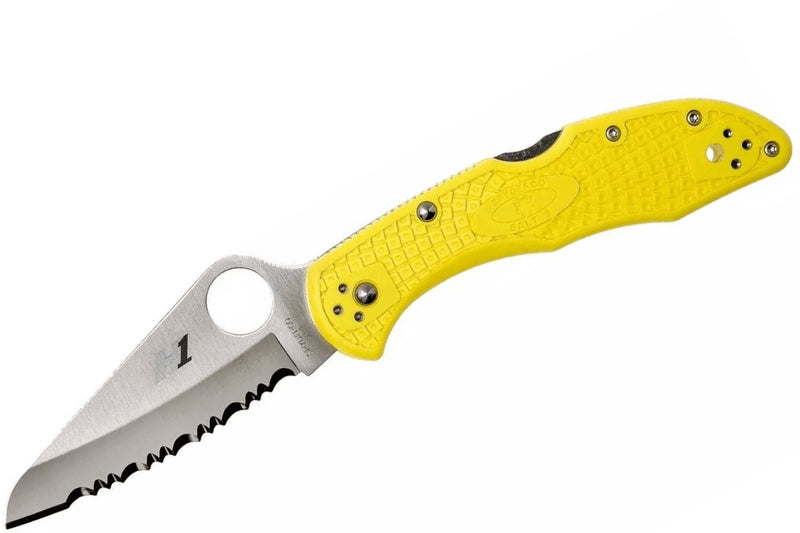 Couteau pliant Spyderco Salt 2 C88SYL2 à lame dentée manche en nylon/fibre de verre 10,8cm