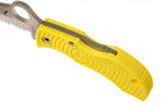 Couteau pliant Spyderco Manbug Salt MYLS manche en nylon/fibres de verre jaune 6,4cm