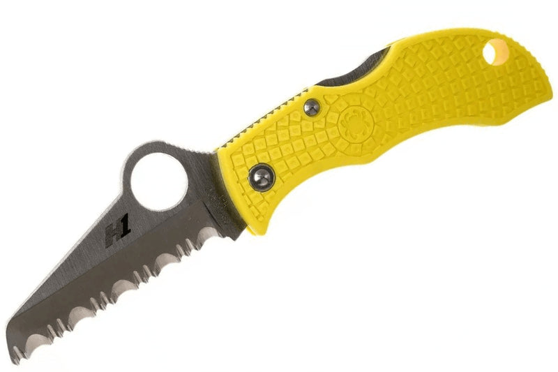 Couteau pliant Spyderco Manbug Salt MYLS manche en nylon/fibres de verre jaune 6,4cm