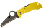 Couteau pliant Spyderco Manbug Salt MYLS manche en nylon/fibres de verre jaune 6,4cm