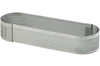 Cercle à tarte oblong perforé 14x5x2cm en inox