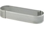 Cercle à tarte oblong perforé 14x5x2cm en inox