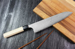 Couteau de chef japonais artisanal Masakage Shimo 24cm Shirogami
