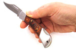 Couteau pliant Herbertz 223310 manche pakkawood marron foncé double mitre 9,5cm