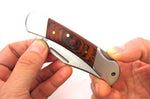 Couteau pliant Herbertz 223310 manche pakkawood marron foncé double mitre 9,5cm