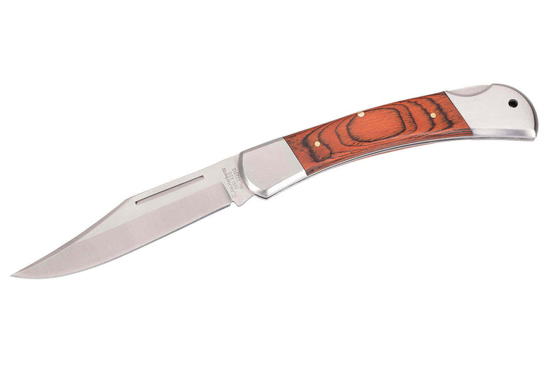 Couteau pliant Herbertz 223312 manche pakkawood marron clair avec double mitre 12,5cm