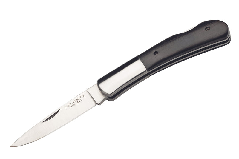 Couteau pliant Herbertz 587 manche en bois 10cm avec mitre acier - Ebène