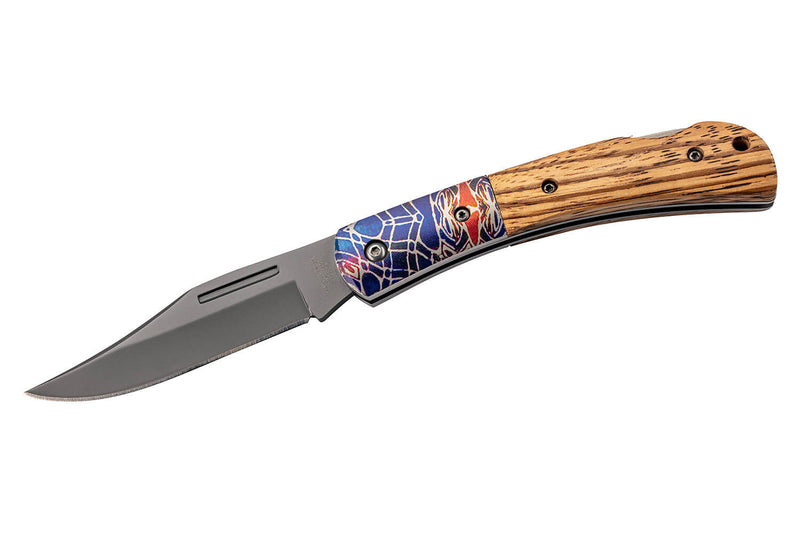 Couteau pliant Herbertz 595511 revêtement titane manche zebrawood à motif 11cm