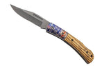 Couteau pliant Herbertz 595511 revêtement titane manche zebrawood à motif 11cm