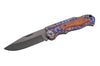 Couteau pliant Herbertz 595413 revêtement titane manche acier à motifs / cocobolo 12,4cm