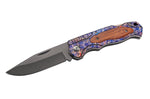 Couteau pliant Herbertz 595413 revêtement titane manche acier à motifs / cocobolo 12,4cm