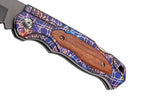 Couteau pliant Herbertz 595413 revêtement titane manche acier à motifs / cocobolo 12,4cm