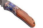Couteau pliant Herbertz 595213 manche bois de cocobolo 12,5cm avec mitre en acier gravé