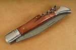 Couteau pliant Laguiole Herbertz 231712 lame damassée manche bois de cognassier 12cm + tire-bouchon