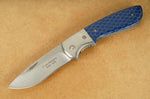 Couteau pliant Herbertz 597812 manche acier / résine synthétique bleue 11,5cm