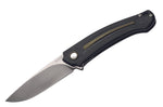Couteau pliant MKM Arvenis By FOX Knives MK.FX01MGGR manche en G10 noir/Alu vert 12cm + étui