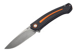 Couteau pliant MKM Arvenis By FOX knives MK.FX01MGOR manche G10 noir/Alu orange 12cm+ étui