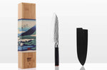 Couteau santoku Kotai lame martelée 18cm manche pakkawood avec fourreau