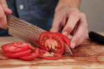 Couteau santoku Kotai lame martelée 18cm manche pakkawood avec fourreau