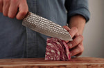 Couteau santoku Kotai lame martelée 18cm manche pakkawood avec fourreau