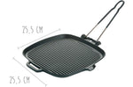 Grill viande carré en fonte - 25,5x25,5cm