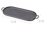 Grill viande ovale en fonte - 53x23cm