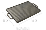 Plancha grill réversible en fonte - 50x35cm