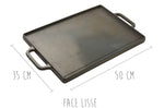 Plancha grill réversible en fonte - 50x35cm