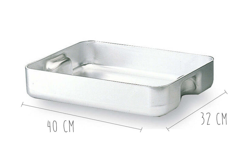 Plat à rôtir en aluminium avec anses incorporées - 40x32cm