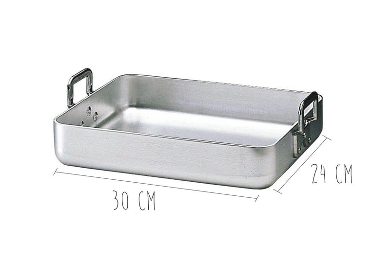 Plat à rôtir en aluminium avec anses rivetées - 30 cm