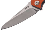 Couteau pliant MKM Raut By Viper MK.VP01GFOR manche en titanium/G10 orange 12cm front flipper + étui