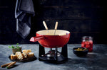 Service à fondue à fromage Beka Belledone en fonte émaillée pour 6 personnes - Coloris rouge