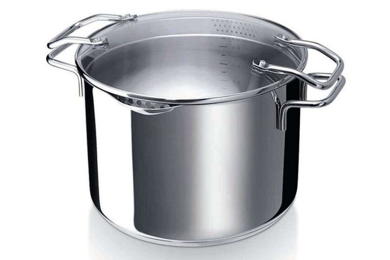 Cuiseur à pâtes et légumes Beka Emporo en inox 24cm avec couvercle passoire