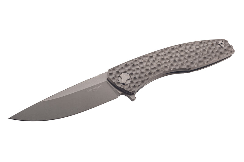 Couteau pliant Herbertz 593013 manche en titane texturé TC4 gris 12,5cm