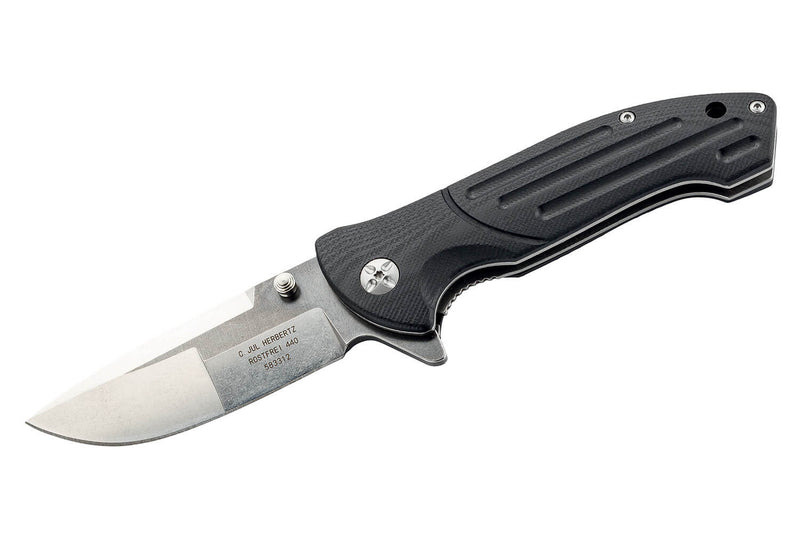 Couteau pliant Herbertz 583312 manche à rainures antidérapantes en G10 11,7cm + étui
