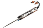 Couteau pliant Herbertz 591509 lame damassée et manche en bois de tagayasan 9cm + étui