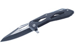 Couteau pliant Herbertz 596511 manche squelette en acier inoxydable noir 11cm
