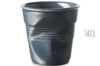 Tasse Revol Cappuccino Froissé 18cl en porcelaine Graphite