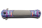 Couteau pliant Herbertz 590912 manche inox imprimé multicolore 11,5cm + étui