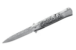 Couteau pliant Herbertz 584013 motif tête de mort manche inox 12,3cm