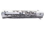 Couteau pliant Herbertz 584013 motif tête de mort manche inox 12,3cm
