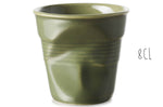 Tasse Revol Espresso Froissé 8cl en porcelaine Vert Garrigue