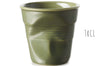 Tasse Revol Cappuccino Froissé 18cl en porcelaine Vert Garrigue